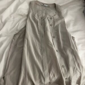 Theory Beige Sleeveless Blouse